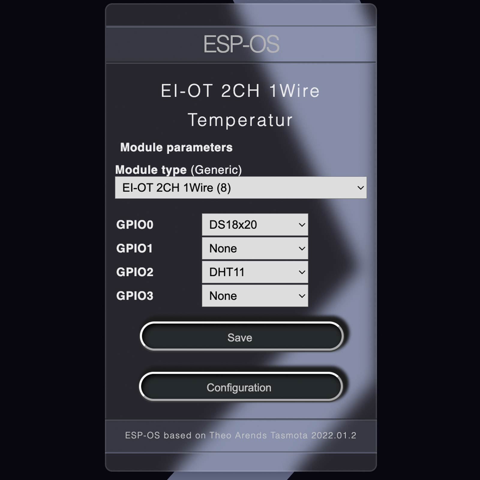 ESP-OS 1-Wire Temperatursensoren konfigurieren