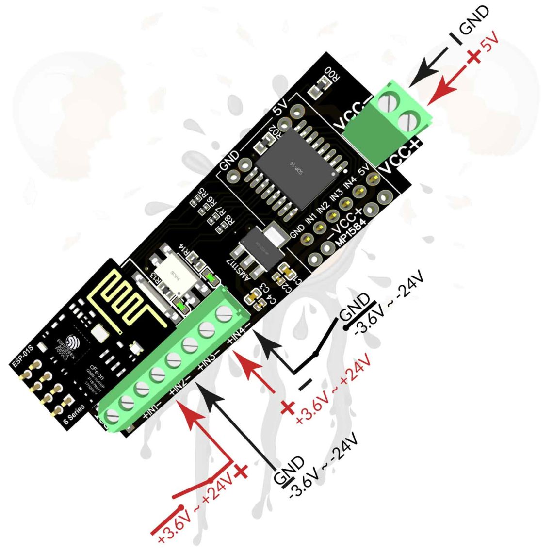 EI-OT 4 Kanal Relais PRO Modul anschliessen