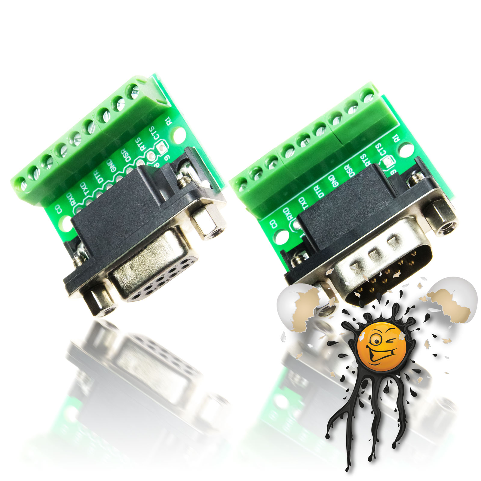 SUB-D9 DB-9 RS232 male female Schraubadapter
