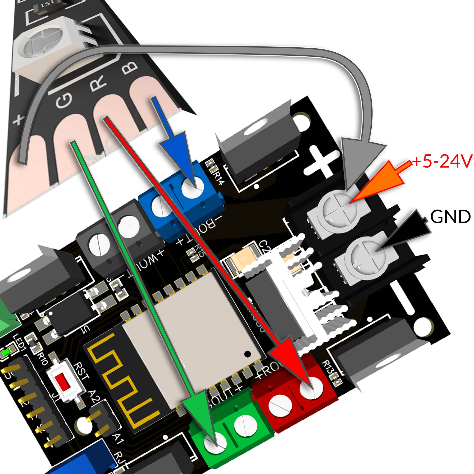 EI-OT ESP-12S Smart Home 4 Kanal RGBW LED Controller Bausatz – ei