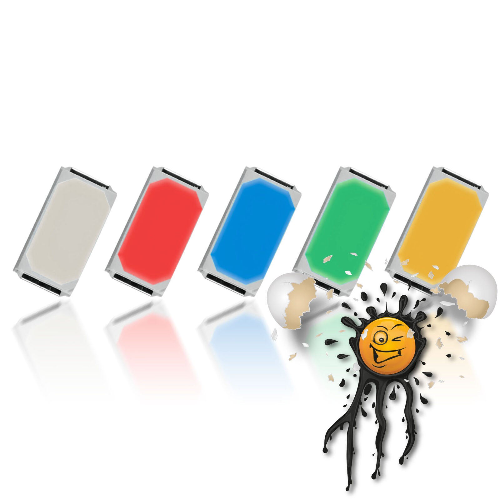 5730 SMD LED lieferbar in den Farben weiß, grün, gelb, blau und rot
