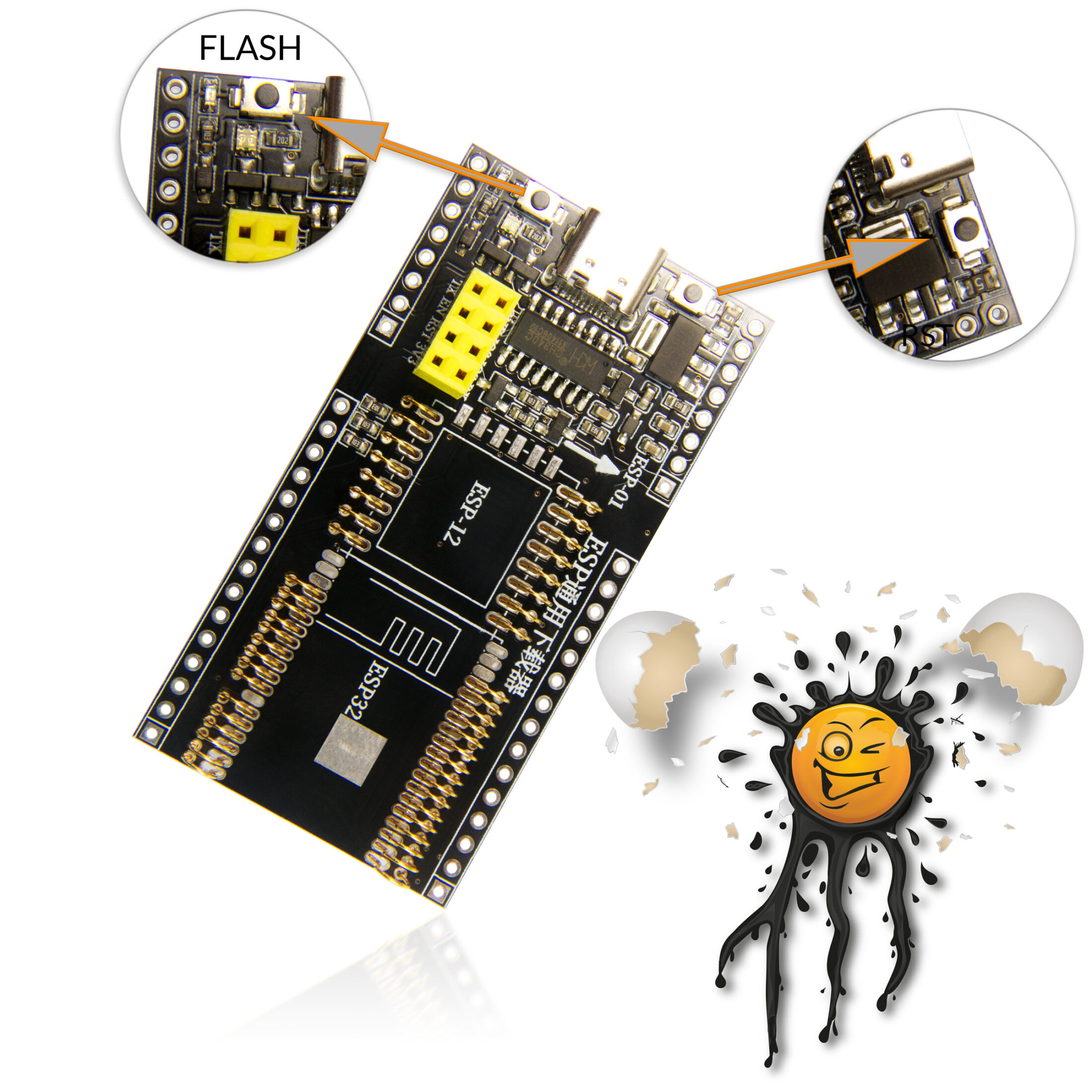 ESP32 ESP-01 ESP-12 ESP-07 Universal Programmer USB-C CH340 USB TTL Tasmota – Bild 2